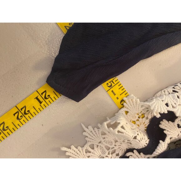 Debbie Dabbie Navy & White Lace Trim Romper Size 8 - Picture 11 of 11